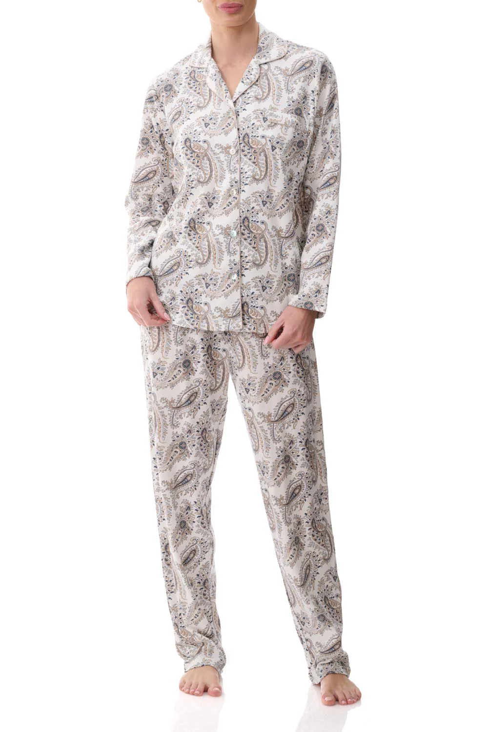 Laurie Navy Mocha long pyjama