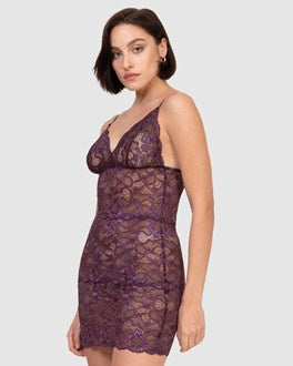 Spaghetti Strap Short Sheer Lace Chemise