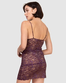 Spaghetti Strap Short Sheer Lace Chemise