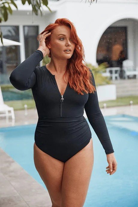 Chlorine resistant long sleeve one piece